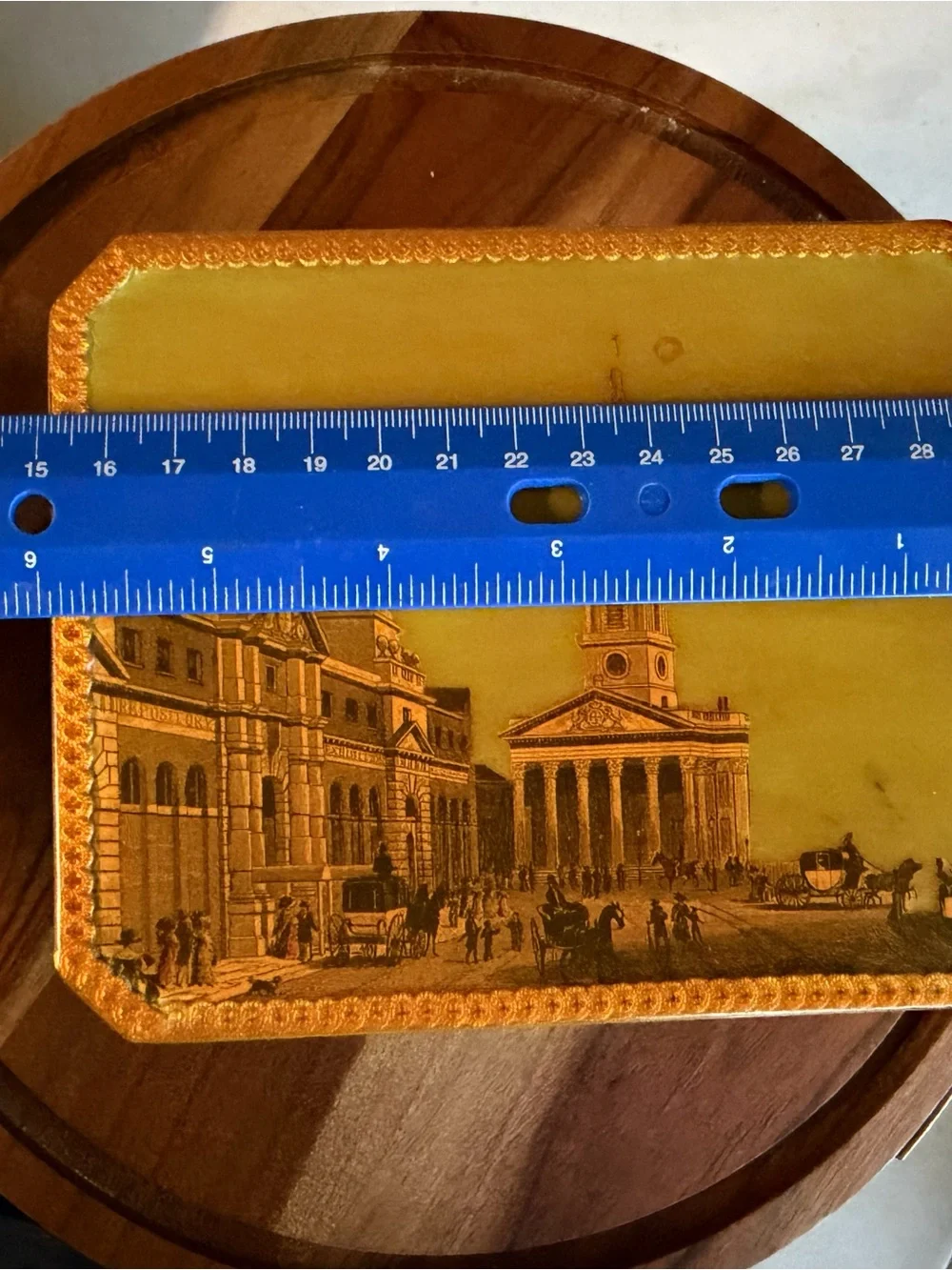 Vintage Large London Street Scene Keepsake Box by Theda Brown Multi-Sided
